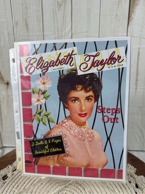 Elizabeth Taylor Steps Out Vintage Paper Doll - Pink Blue